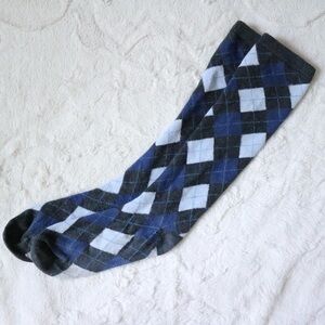 Blue and Grey Argyle Tube Socks